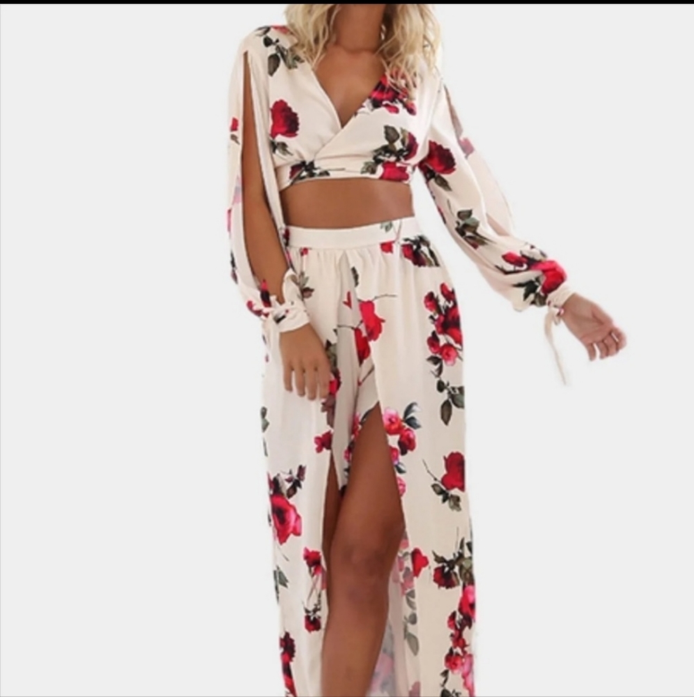 Floral pant and crop top